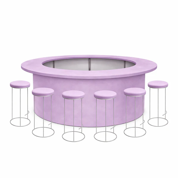 Комплект барной стойки  "Луна" 360  лавандовый бархат  - Фото 1
