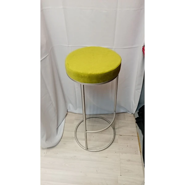 Стул барный серебро, оливковый бархат - Фото 2