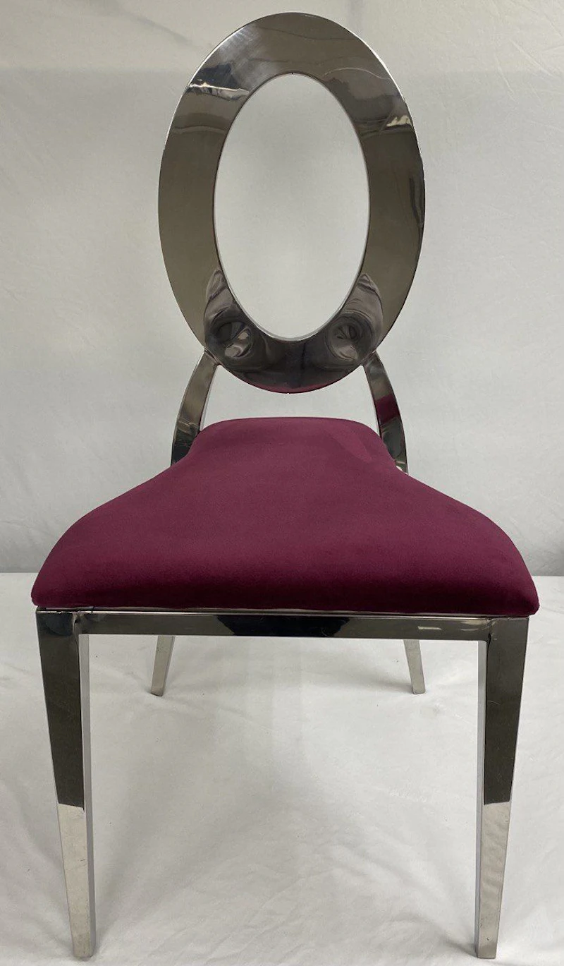 Стул «Элемент» серебро, бургундский красный бархат