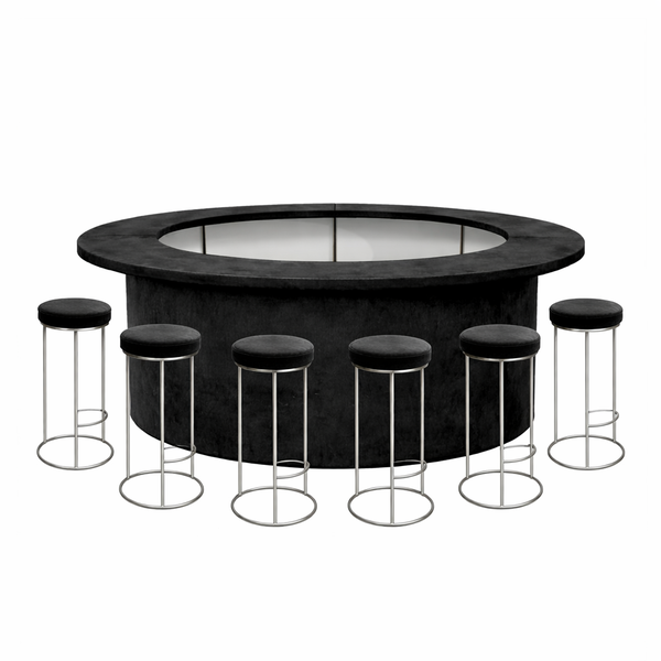 Комплект барной стойки  "Луна" 360  графитовый бархат 