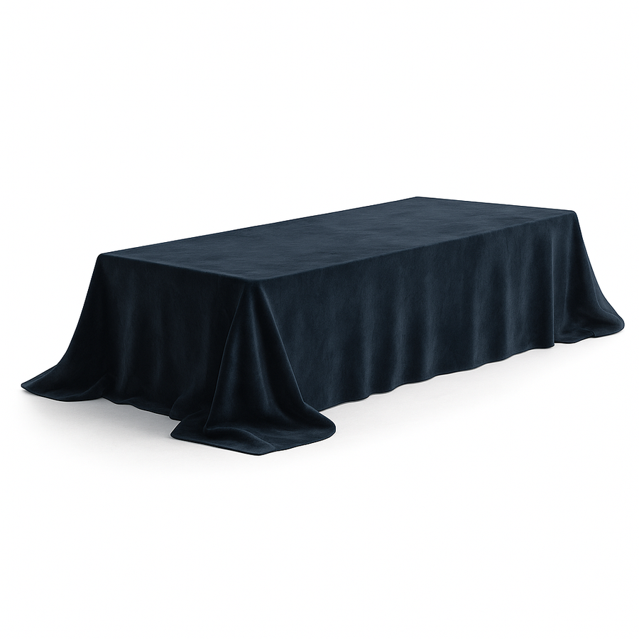 Скатерть прямоугольная XL бархат"Тотал блэк" - Фото миниатюра 1
