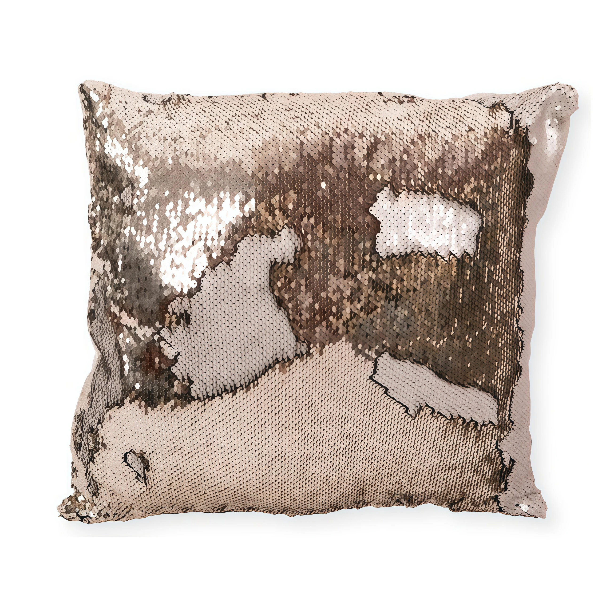 Подушка пайетки серебро с золотом