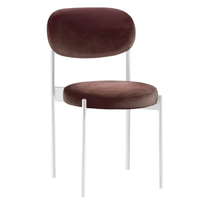 Стул Монако белый, бархат темный шоколад - изображение 1