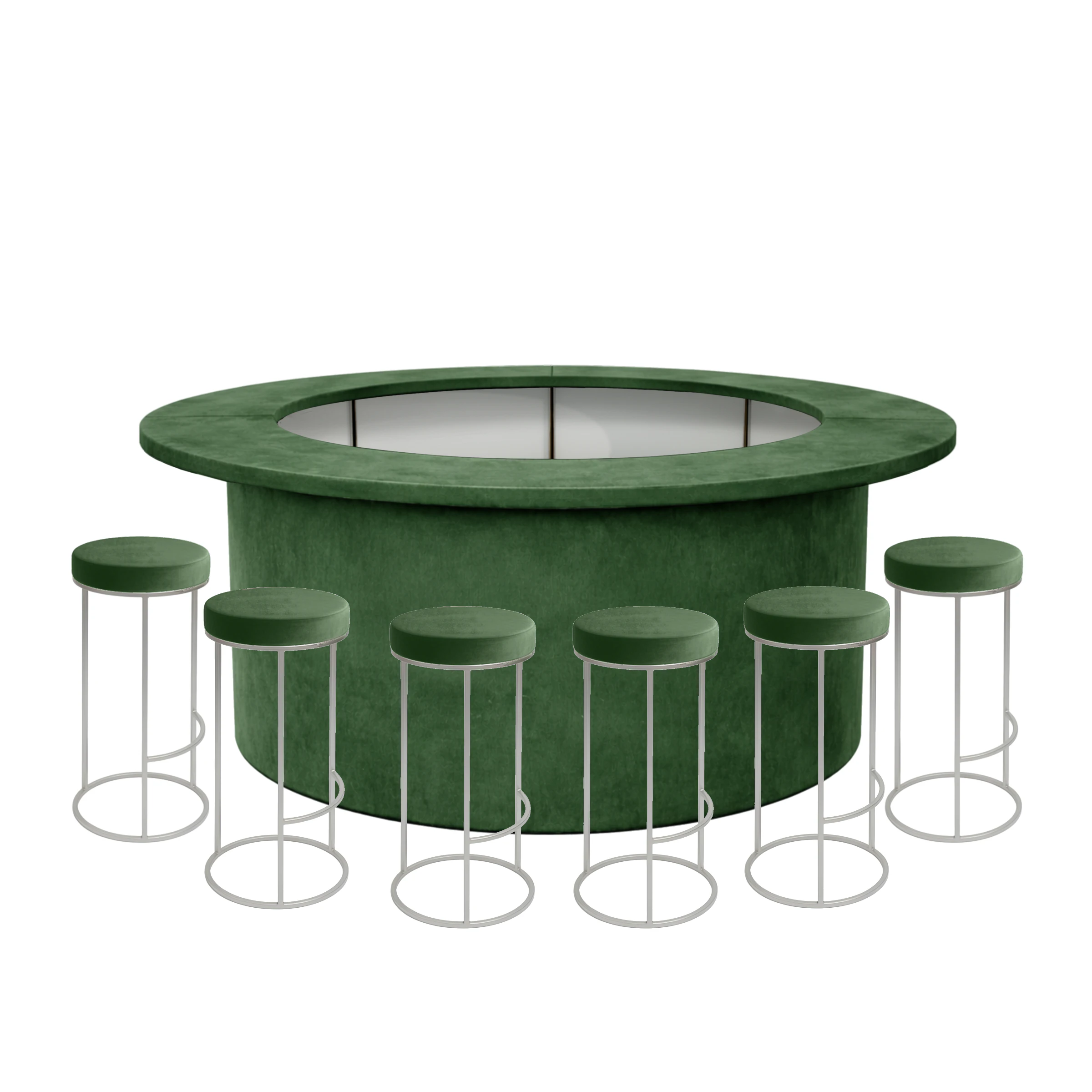 Комплект барной стойки  "Луна" 360  травяной бархат