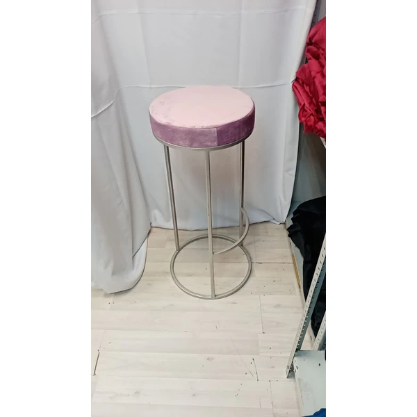 Стул барный серебро, светло-лавандовый бархат - Фото 2