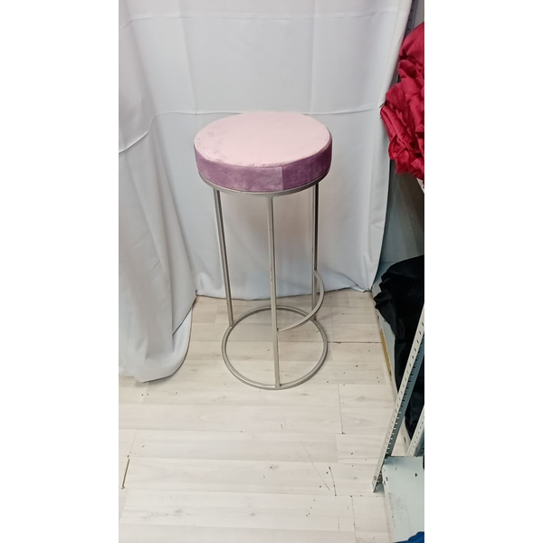 Стул барный серебро, светло-лавандовый бархат - изображение 2