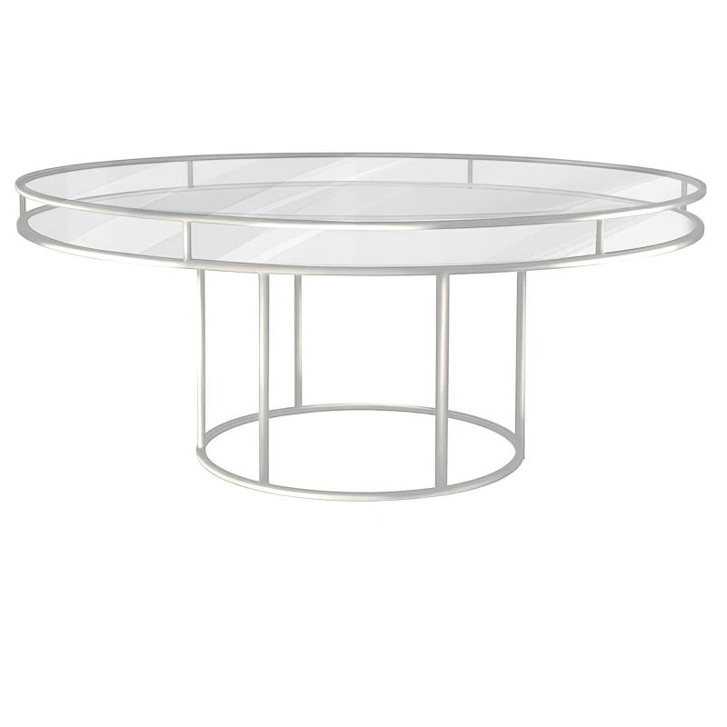 Стол "Лофт" белый, прозрачная столешница, белое подстолье