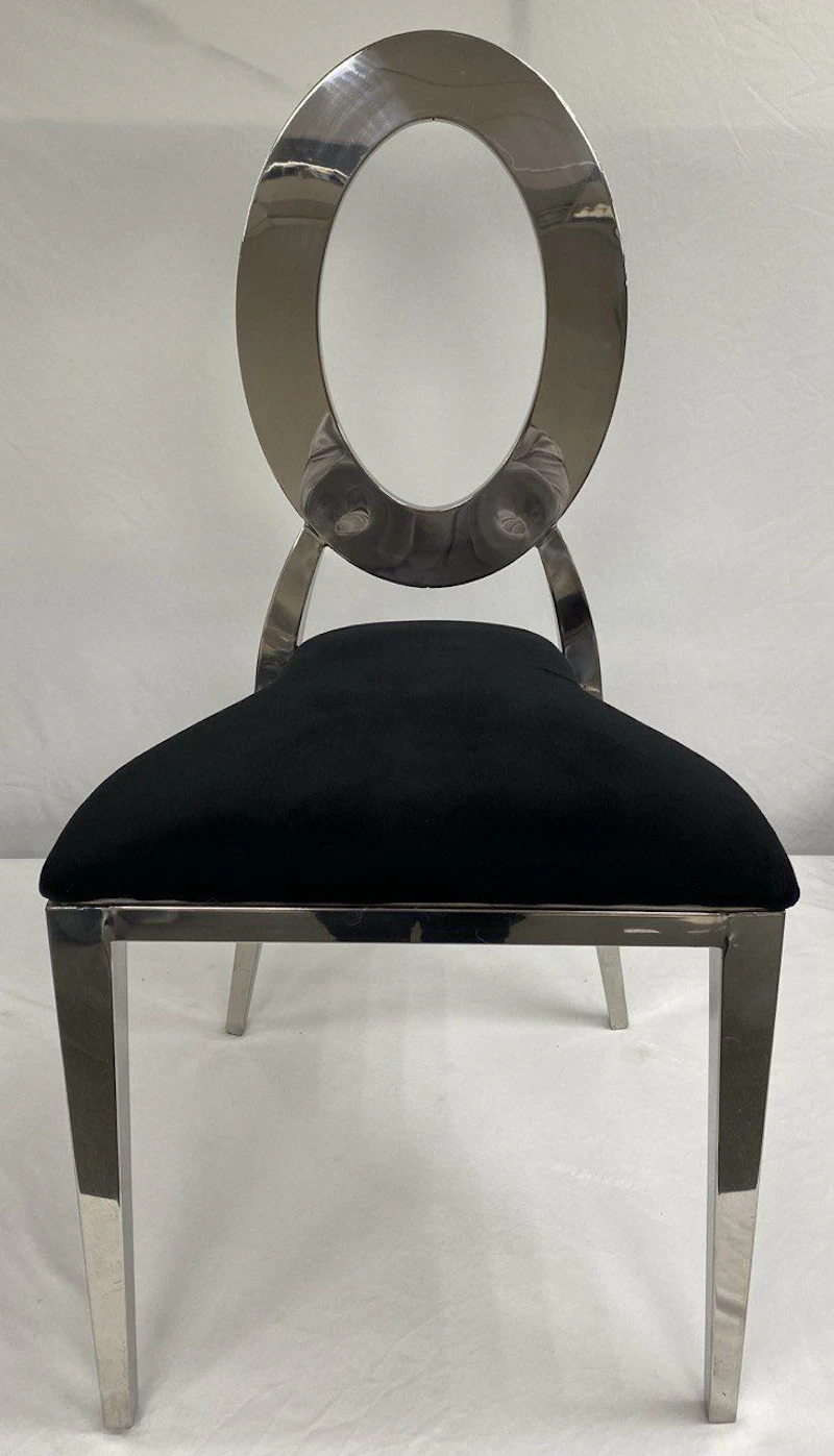 Стул «Элемент» серебро, черный бархат