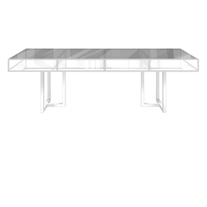 Стол "Лофт белый", дымчатая столешница, белое подстолье