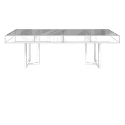 Стол "Лофт белый", дымчатая столешница, белое подстолье - изображение 1