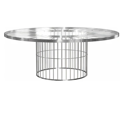 Стол Ферари серебро с прозрачной столешницей