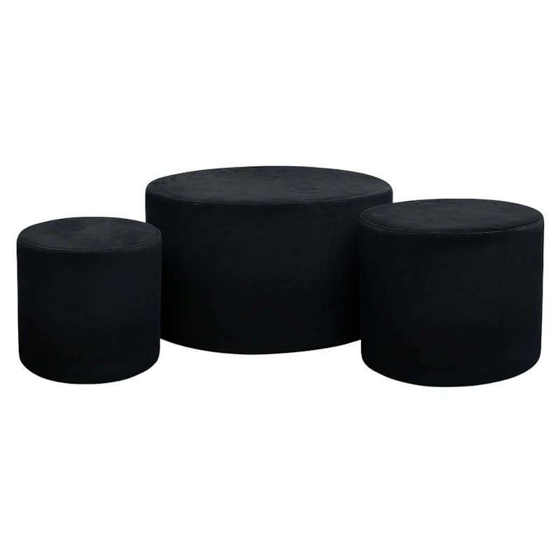 Набор пуфов Тотал блэк