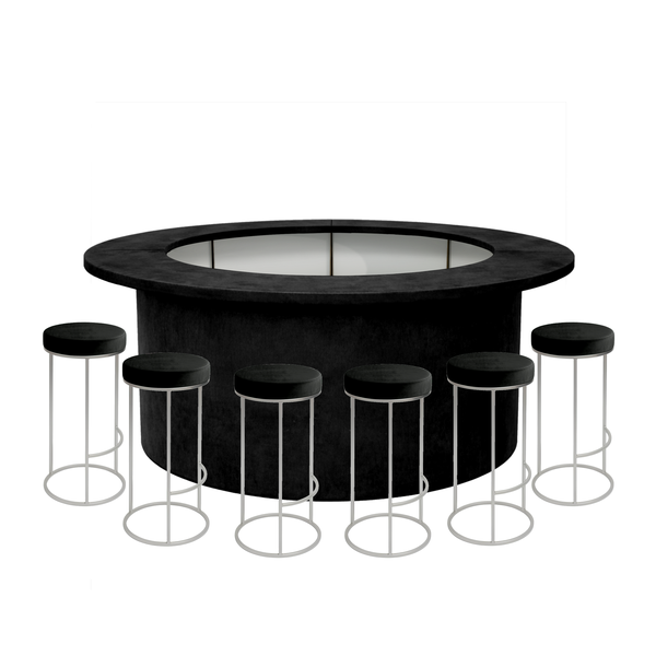 Комплект барной стойки  "Луна" 360  черный бархат