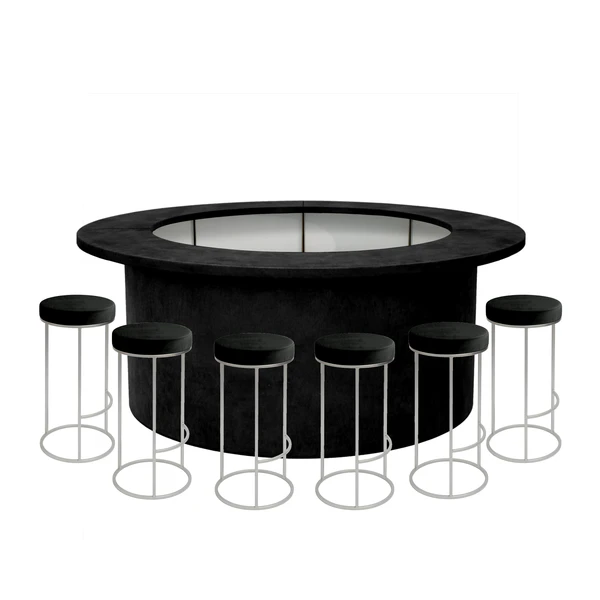 Комплект барной стойки  "Луна" 360  черный бархат - Фото 1