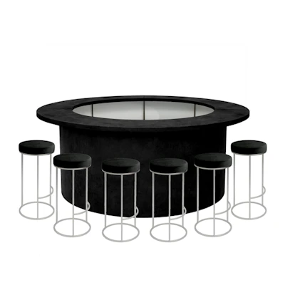 Комплект барной стойки  "Луна" 360  черный бархат