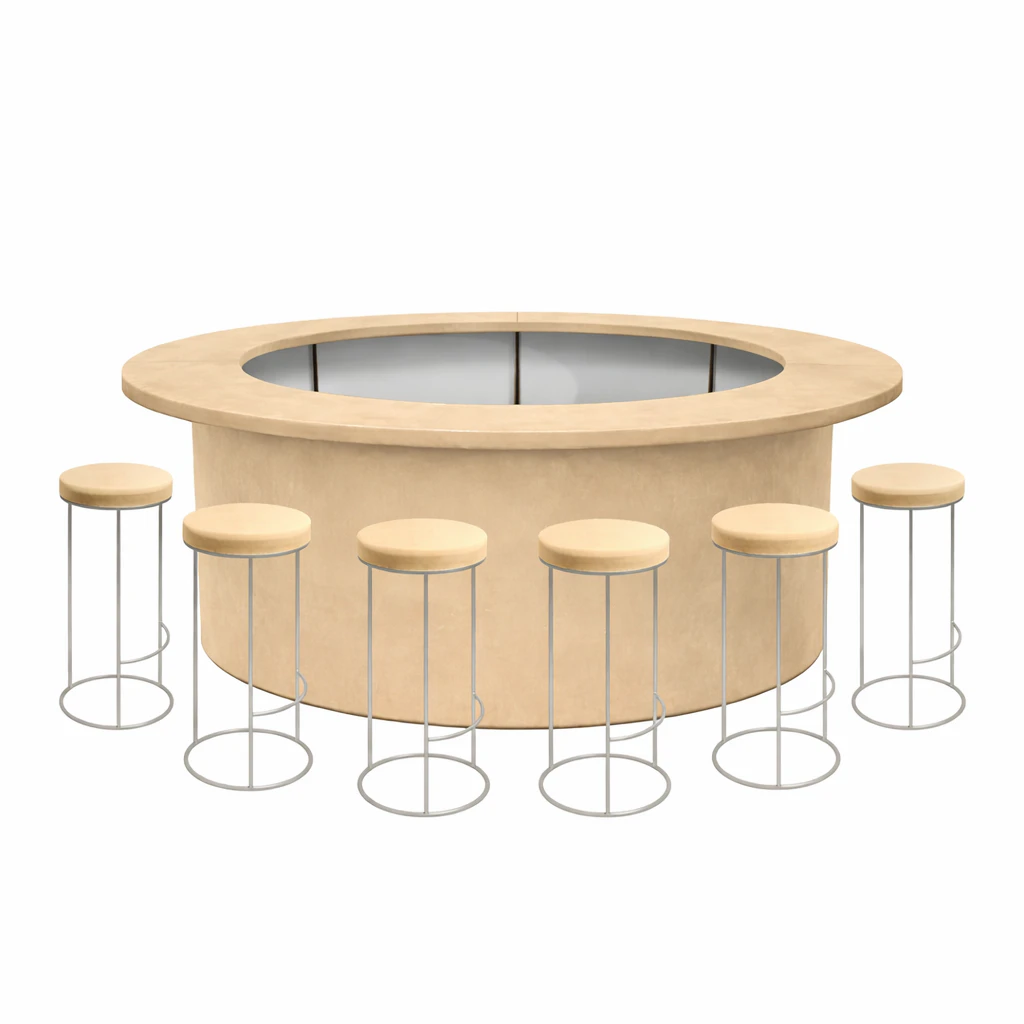 Комплект барной стойки  "Луна" 360  бежевый бархат