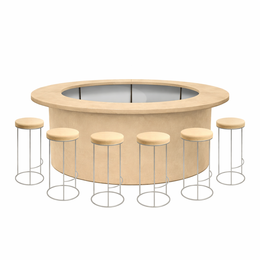 Комплект барной стойки  "Луна" 360  бежевый бархат