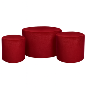 Набор пуфов вишневый цвет 