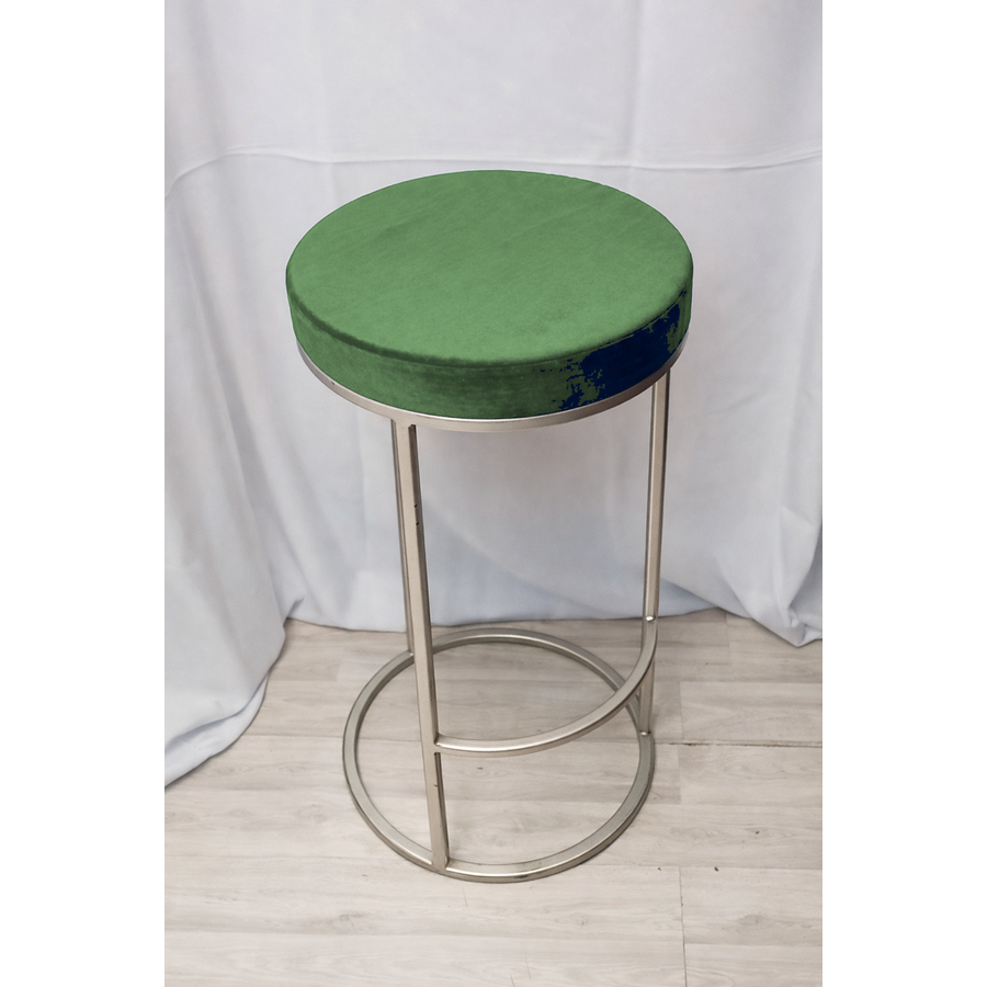 Барный стул серебро, травяной бархат - Фото миниатюра 2