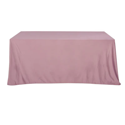 Скатерть бархат пастельно-розовая прямоугольная