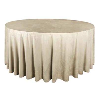 Скатерть круглая бархат светло-бежевая - изображение 1