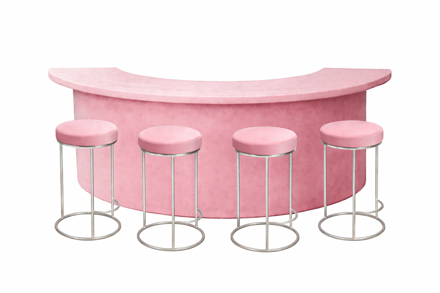 Барный комплект "Луна"  пепельно-розовый бархат