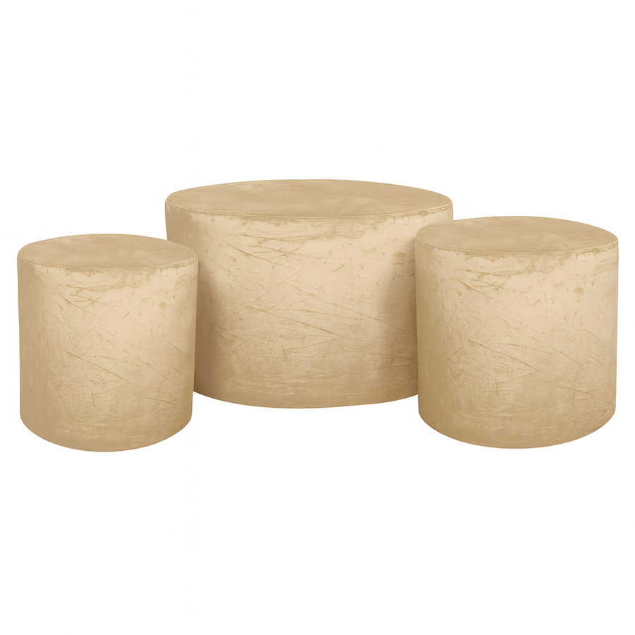 Набор пуфов Светло бежевый  - Фото миниатюра 1