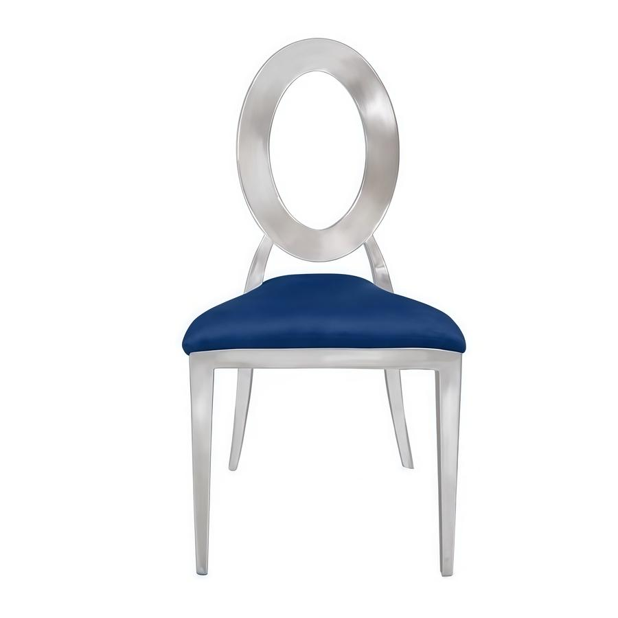 Стул «Элемент» серебро, синий бархат - Фото миниатюра 2