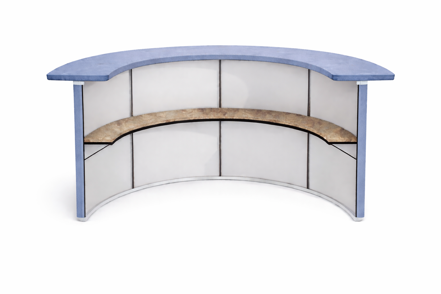 Комплект барной стойки "Луна" 360 голубой бархат