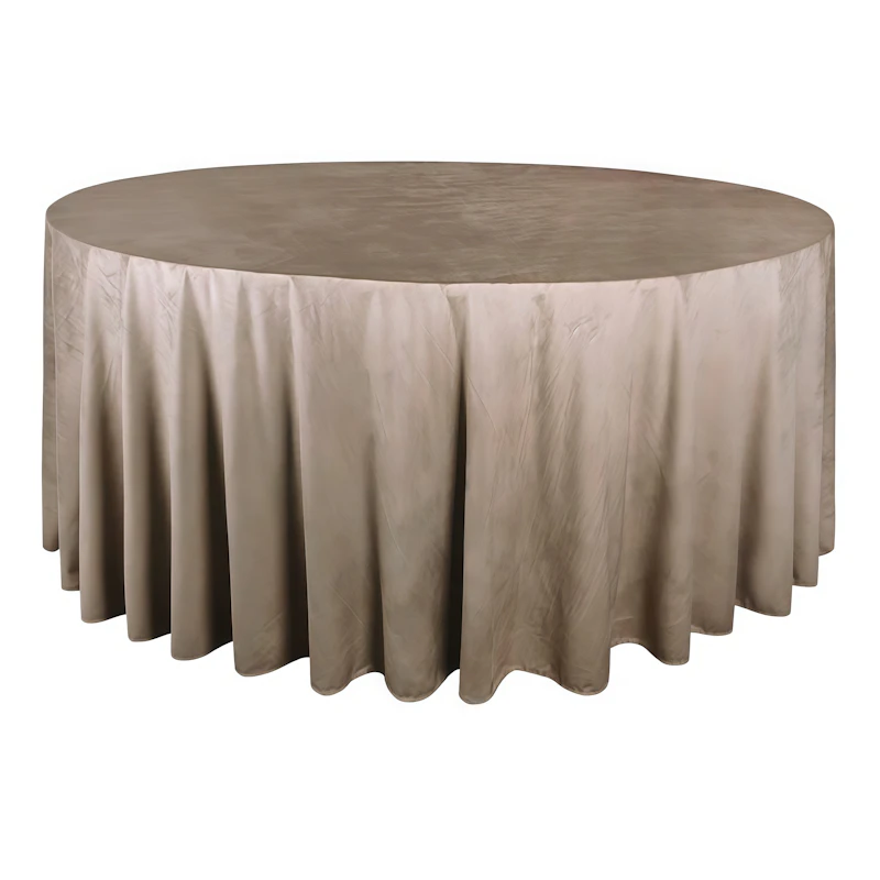 Скатерть круглая бархат темно-каштановая