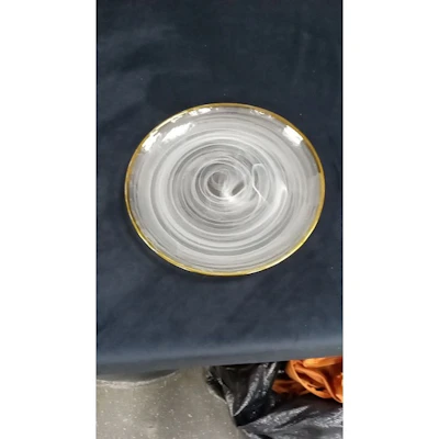 Подстановочная тарелка "Белый дым" с золотым кантом - изображение 2