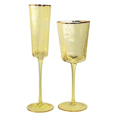 Набор бокалов «Блум медовый» с золотым кантом - изображение 1