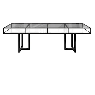 Стол "Лофт Черный", дымчатая столешница, белое подстолье - изображение 1