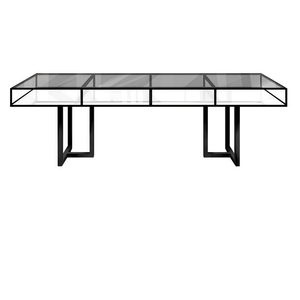 Стол "Лофт Black", дымчатая столешница, белое подстолье