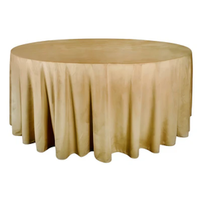 Скатерть круглая бархат темно-золотая - изображение 1