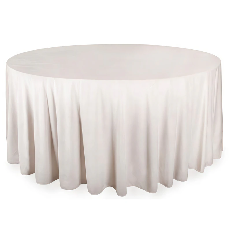 Скатерть круглая бархат кремовая