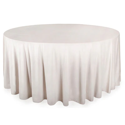 Скатерть круглая бархат кремовая