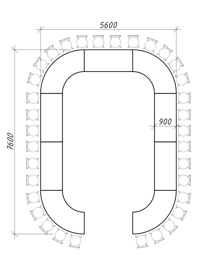 Стол "Орбит" (4 модуля) кольцо