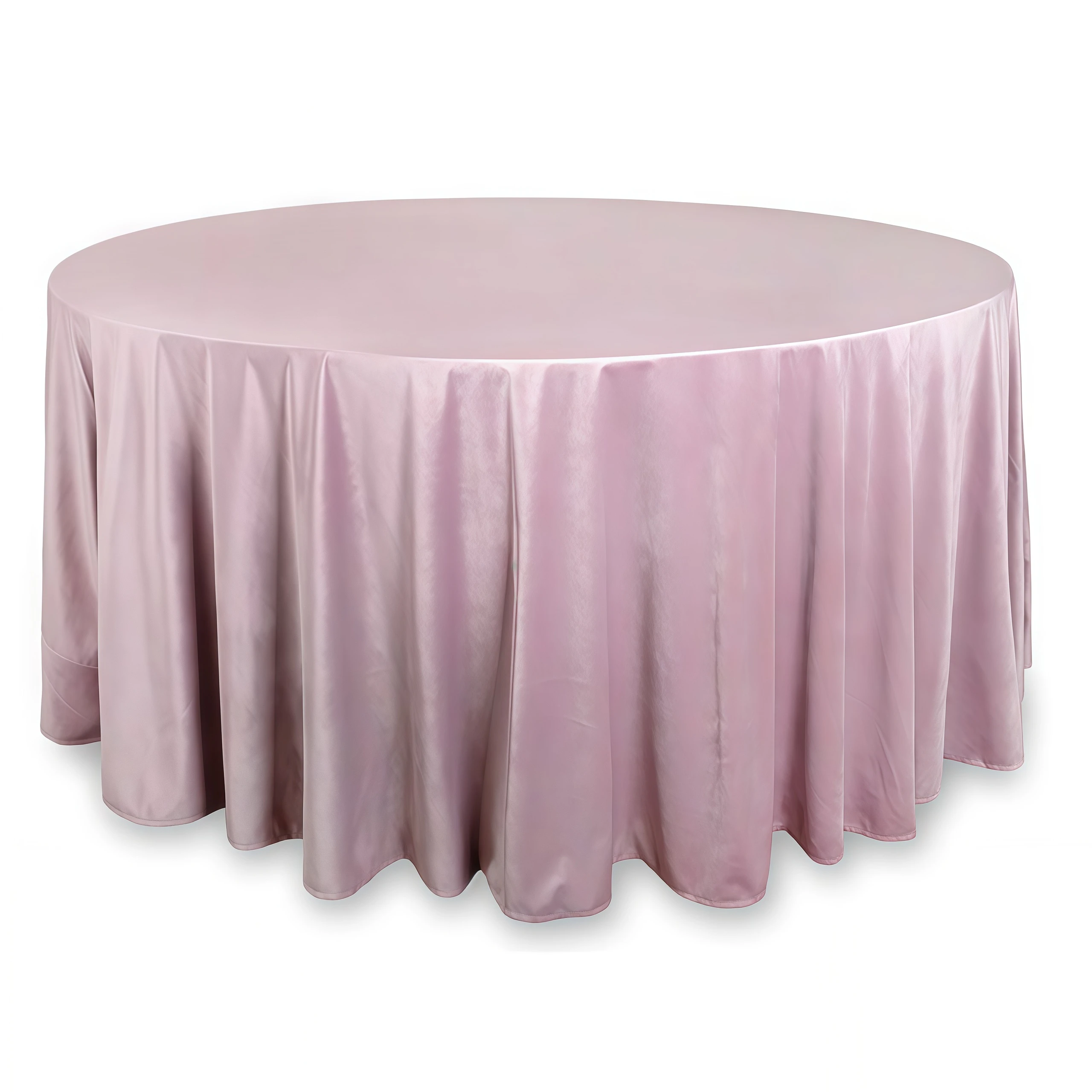 Скатерть круглая бархат пастельно-розовая