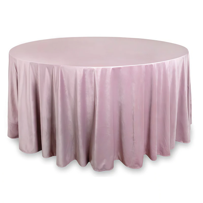 Скатерть круглая бархат пастельно-розовая