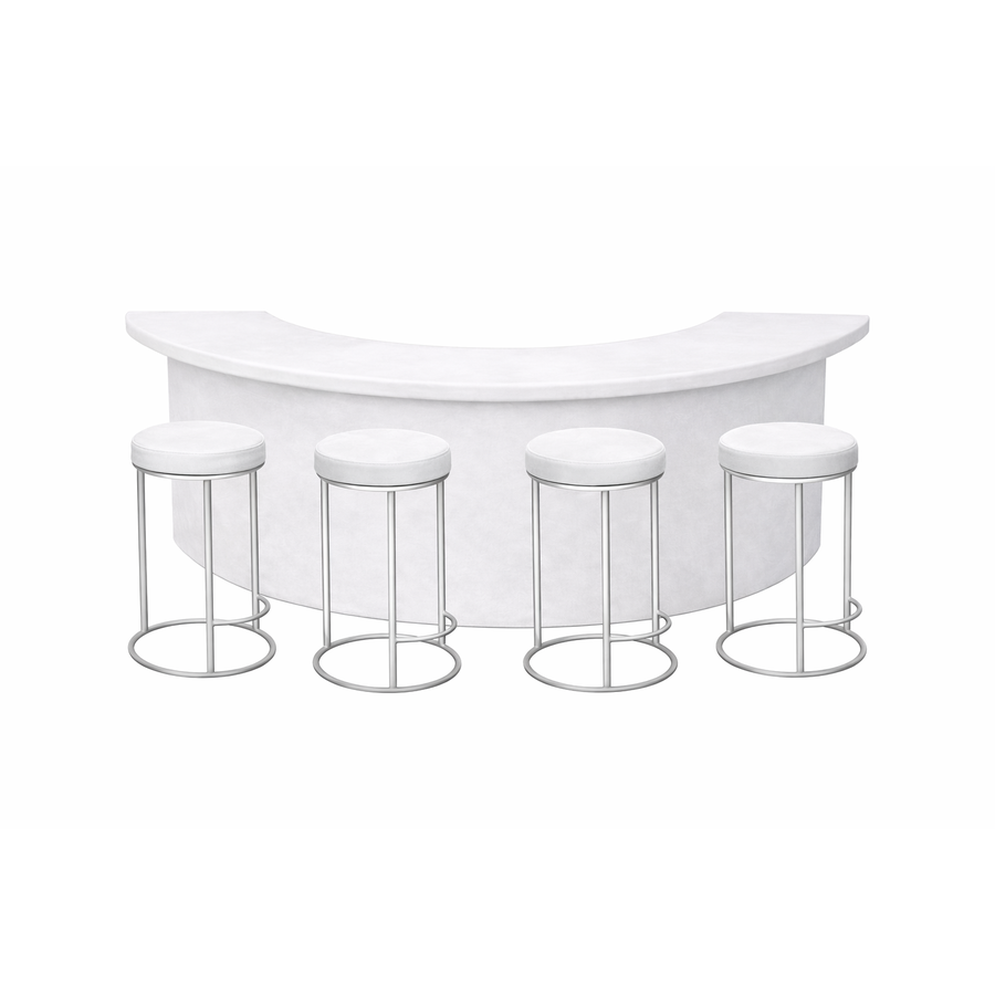 Барный комплект "Луна"  белый бархат - Фото миниатюра 1