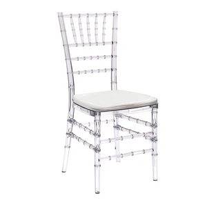 Стул «Тиффани» прозрачный, белая подушка ткань - Фото 1