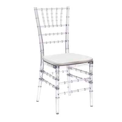 Стул «Тиффани» прозрачный, белая подушка ткань - изображение 1