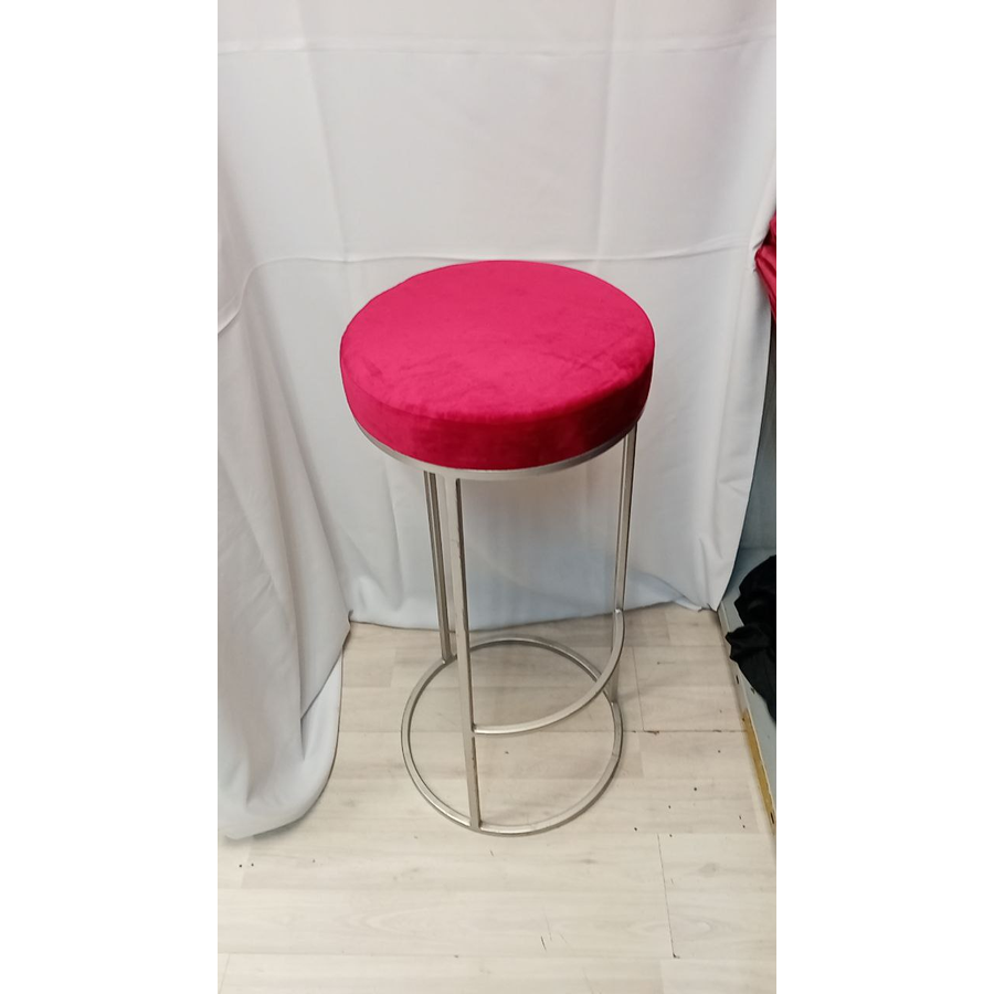 Стул барный золото, рубиново-красный бархат - Фото миниатюра 2