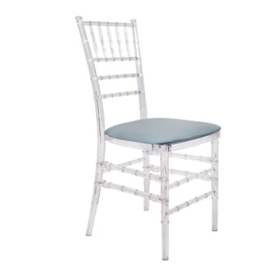 Стул «Тиффани» прозрачный, пыльно-голубой бархат - изображение 1