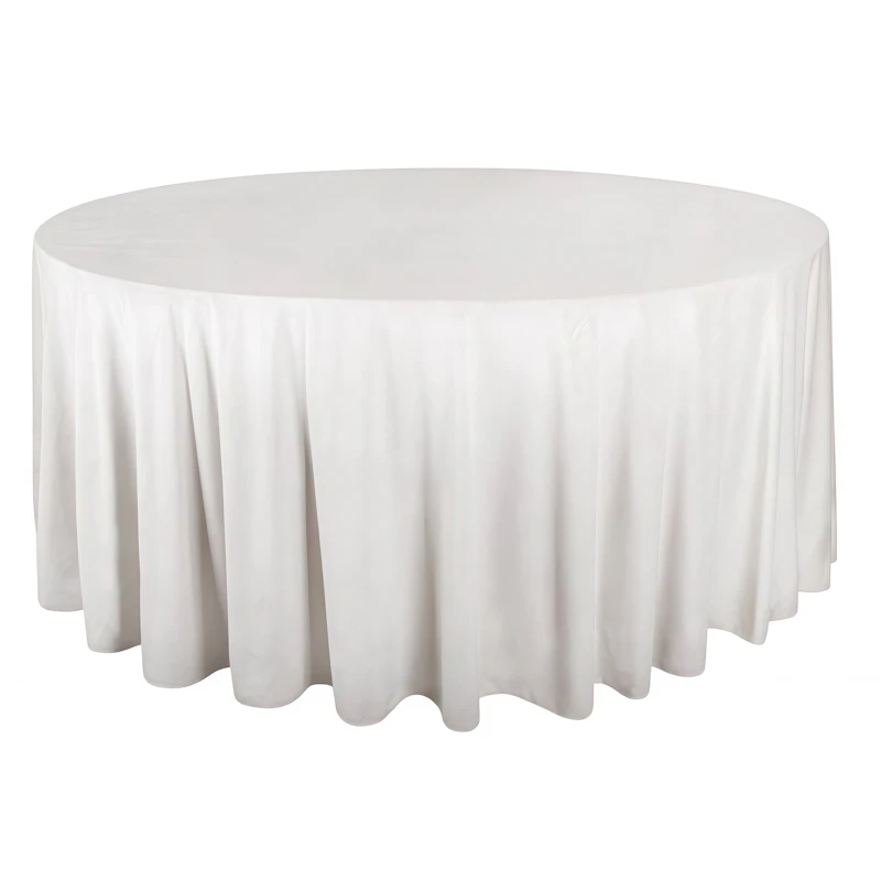 Скатерть круглая бархат "Альпийский снег"