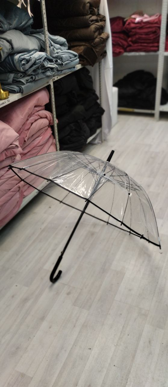 Зонт прозрачный с черной окантовкой