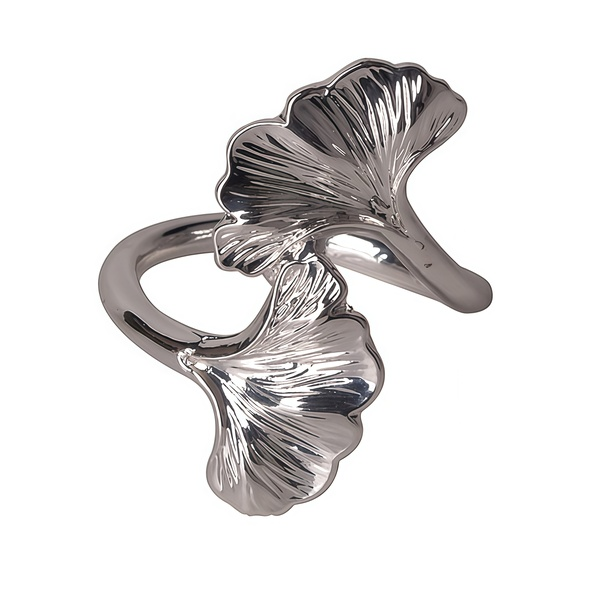 Кольцо для салфеток "Клевер" серебро