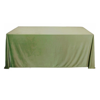 Скатерть бархат травяная прямоугольная - изображение 1