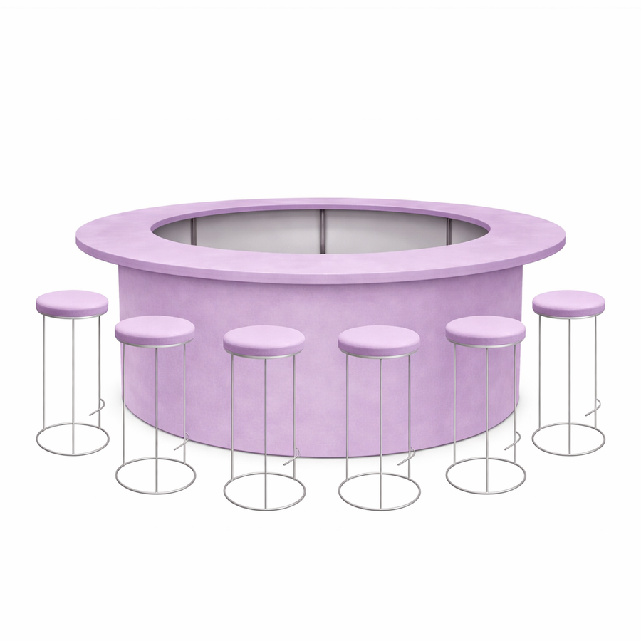 Комплект барной стойки  "Луна" 360  лавандовый бархат  - Фото миниатюра 1